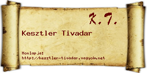 Kesztler Tivadar névjegykártya